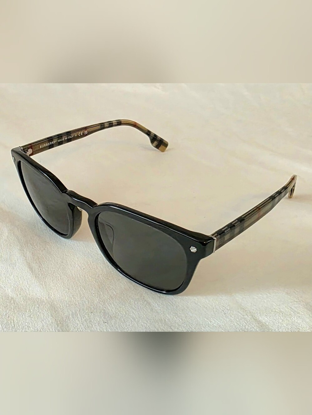 Burberry BE 4329 F Ellis 3757/87 Black Made in Italy Sunglasses Men's 55-22-145
